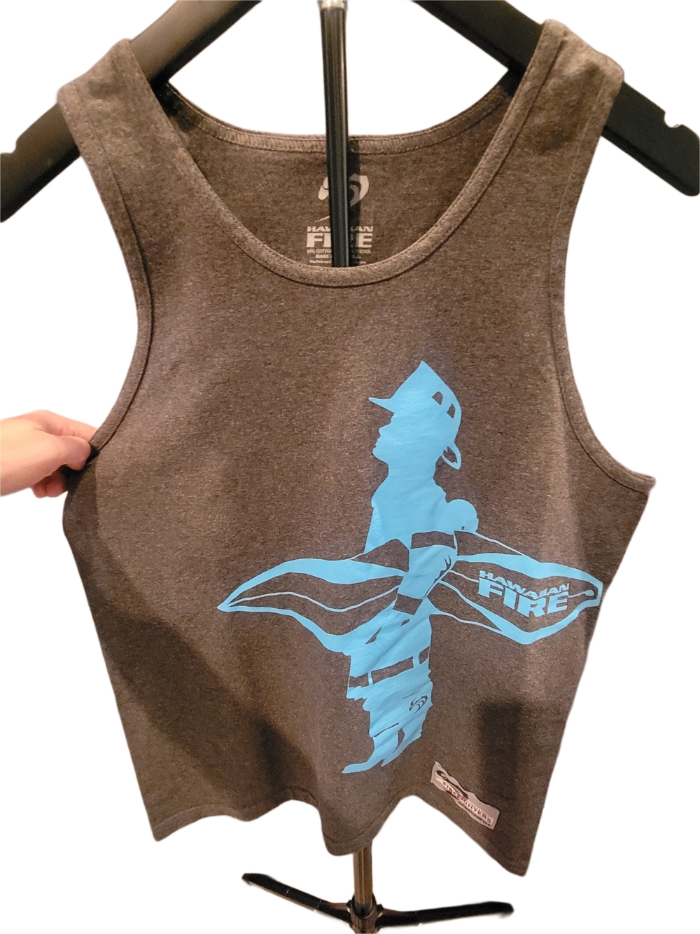 Mens - HAWAIIAN FIRE Blue Firefighter Surfboard Gray Tank top - M - NWOT